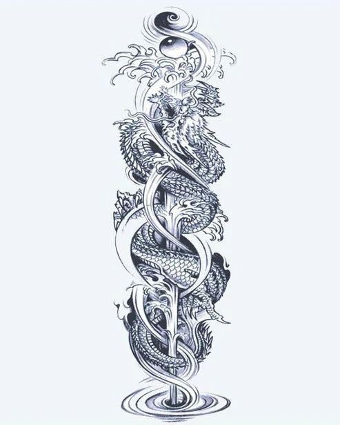 Twin Dragons & Yin Yang Sleeve